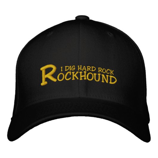 Rockhound "I Dig Hard Rock" bestickte Hülle Baseballkappe (Vorderseite)