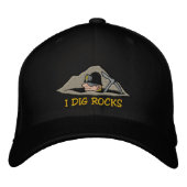 Rockhound "I Dig Rocks" bestickte Cap Kappe (Vorderseite)