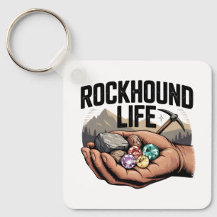 Rockhound Leben Rockhounding & Kristall-Schleifen Schlüsselanhänger