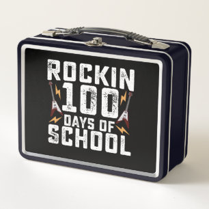 Rockige 100 Tage Schule Rock Gitarre Vintage Metall Brotdose