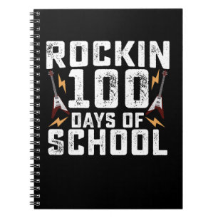 Rockige 100 Tage Schule Rock Gitarre Vintage Notizblock