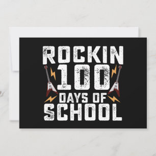 Rockige 100 Tage Schule Rockgitarre Vintage Einladung