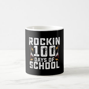 Rockige 100 Tage Schule Rockgitarre Vintage Kaffeetasse