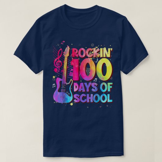 Rockin' 100 Days of School Shirt Gitarre Teac (Design vorne)