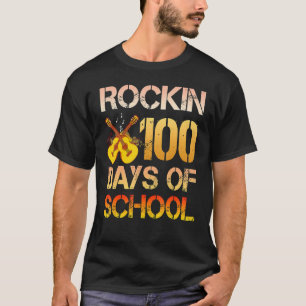 Rockin '100 Tage Schullehrer Gitarre Musiklehrer T-Shirt