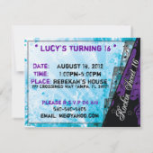 Rockin 16 . Geburtstag Geburtstag Einladung (Rückseite)