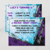 Rockin 16 . Geburtstag Geburtstag Einladung (Vorne/Hinten)
