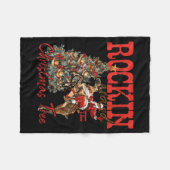 Rockin' Around Christmas Cowboy Tree Santa Ride Ho Fleecedecke (Vorderseite (Horizontal))