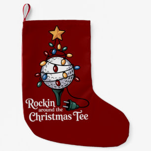 Rockin Around The Christmas T-Shirt Lustiger Golf  Kleiner Weihnachtsstrumpf