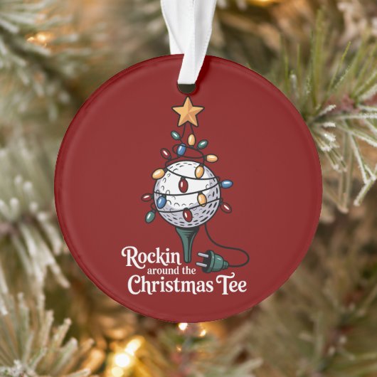 Rockin Around The Christmas Tee Funny Golf Xmas Ornament (Baum)