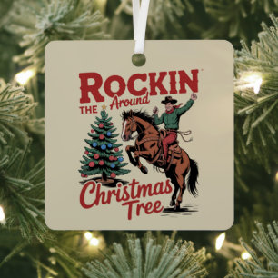 Rockin Around The Christmas Tree Country Cowboy Ornament Aus Metall