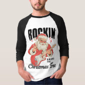 Rockin' Around The Christmas Tree Rock Music Santa T-Shirt (Vorderseite)