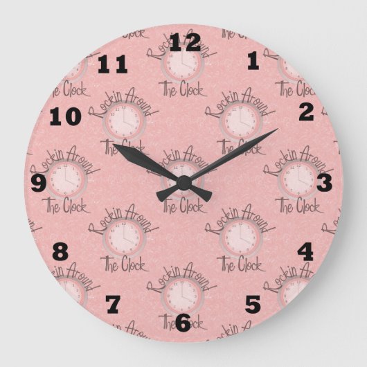 Rockin' Around The Clock Wall Clock Große Wanduhr (Vorderseite)