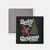 Rockin’ Around The Cowboy Christmas Tree Western X Magnet (Vorderseite/Rückseite)