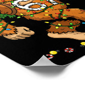 Rockin' Bigfoot Christmas Tree Xmas Lights Funny 6 Poster (Ecke)