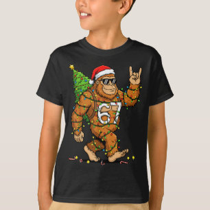 Rockin' Bigfoot Weihnachtsbaum Xmas Lichter Lustig T-Shirt