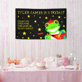 Rockin' Birthday Tree Frog mit Red Guitar Banner