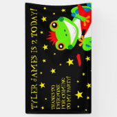 Rockin' Birthday Tree Frog mit Red Guitar Banner (Vertikal)