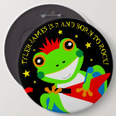 Rockin' Birthday Tree Frog mit Red Guitar Button (Vorne & Hinten)