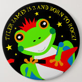 Rockin' Birthday Tree Frog mit Red Guitar Button (Vorderseite)