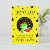 Rockin' Birthday Tree Frog mit Red Guitar Dankeskarte (Stehend Vorderseite)