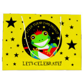 Rockin' Birthday Tree Frog mit Red Guitar Große Geschenktüte (Rückseite)