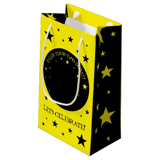 Rockin' Birthday Tree Frog mit Red Guitar Kleine Geschenktüte (Rückseite Schrägansicht)