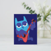 Rockin' Blue Owl Postkarte (Stehend Vorderseite)