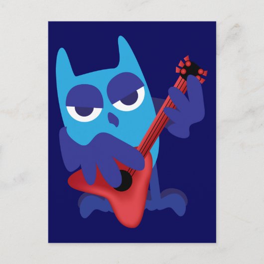 Rockin' Blue Owl Postkarte (Vorderseite)