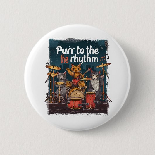 Rockin' Cat Band Button (Vorderseite)