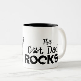 Rockin' Cat Dad Mug Zweifarbige Tasse