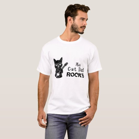 Rockin' Cat Dad T-Shirt (Vorne ganz)