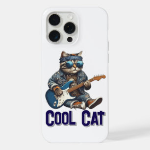 Rockin' Cat Die Coole Gitarrist iPhone 15 Pro Max Hülle