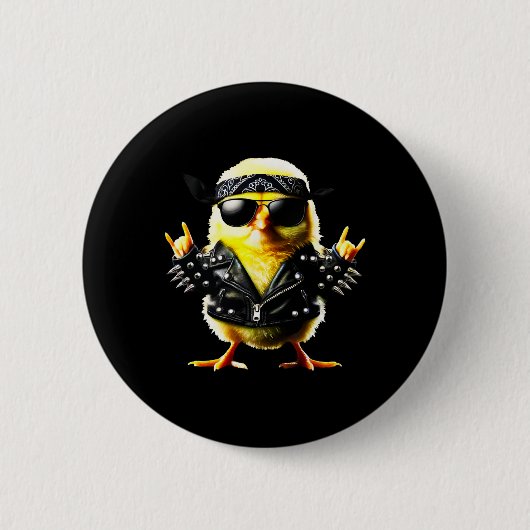 Rockin' Chick Biker Oster Button (Vorderseite)