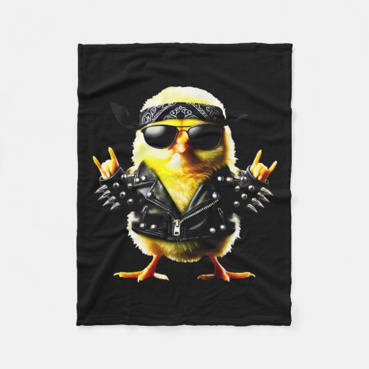 Rockin' Chick Biker Oster Fleecedecke (Vorderseite)
