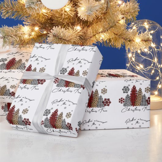 Rockin’ Christmas Plaid Leopard Print Trees Geschenkpapier (Feiertage)