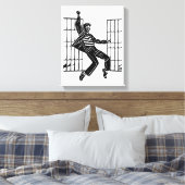 Rockin Das Gefängnishaus Man Dancing Abstrakt Art Leinwanddruck (Insitu (Schlafzimmer))