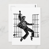 Rockin Das Gefängnishaus Man Dancing Abstrakt Art Postkarte (Vorne/Hinten)