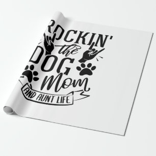 Rockin der Hunde Mama und Tante Leben Geschenkpapier