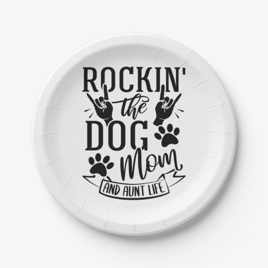 Rockin der Hunde Mama und Tante Leben Pappteller (Vorderseite)