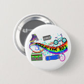 Rockin die Achtzigerjahre Button (Vorne & Hinten)