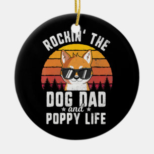 Rockin Dog Dad und Poppy Life Shiba Inu Geschenk T Keramik Ornament
