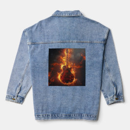 Rockin' Electric Guitar on Fire Jeansjacke