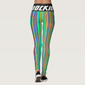 Rockin' farbenfrohe vertikale Streifen Rot-Gelb Leggings (Rückseite)