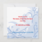 Rockin' Gitarre Party Einladung rot weiß & blau (Rückseite)