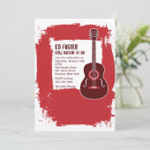 Rockin Gitarren-Einladung Einladung (Stehend Vorderseite)
