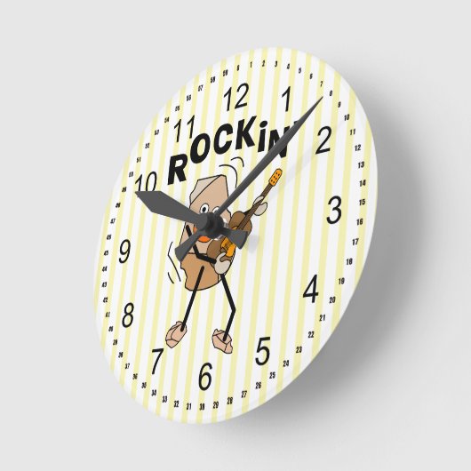 Rockin' Guitar Runde Wanduhr (Winkel)