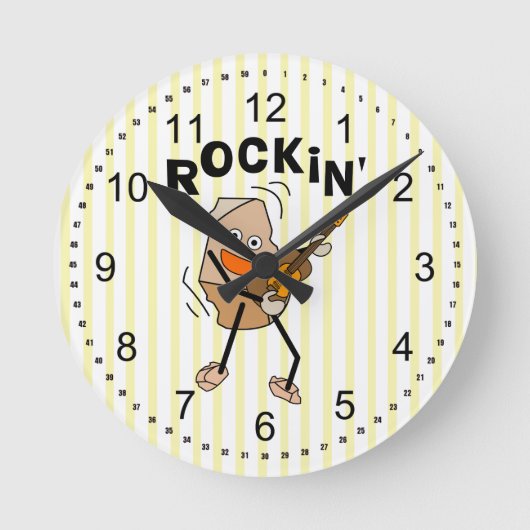 Rockin' Guitar Runde Wanduhr (Vorderseite)