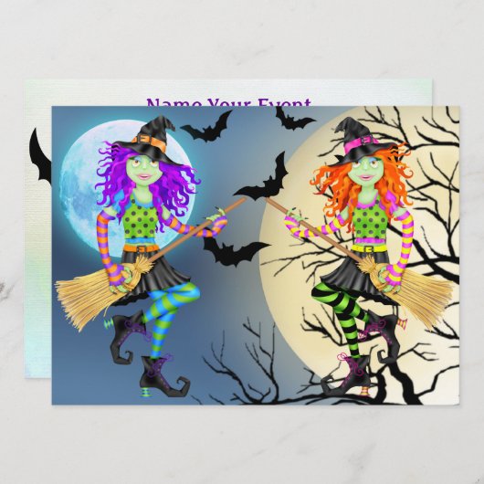 Rockin-Halloween-Party Einladung (Vorne/Hinten)