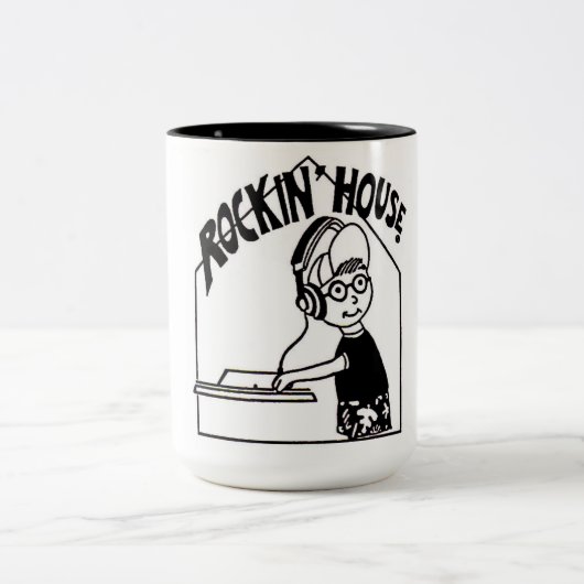 Rockin Haus-Java-Halter Zweifarbige Tasse (Mittel)
